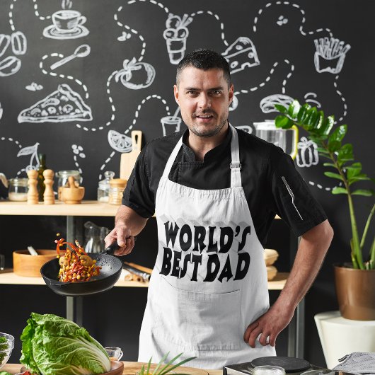 Beste vader zwarte 3d tekst lang schort