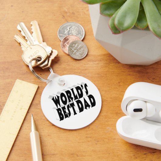 Beste vader zwarte 3d tekst sleutelhanger (Bureau)