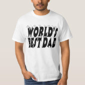 Beste vader zwarte 3d tekst t-shirt (Voorkant)