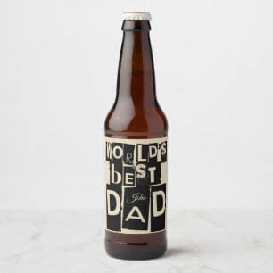 Beste vader Zwarte Typografie van de wereld Naam v Bier Etiket