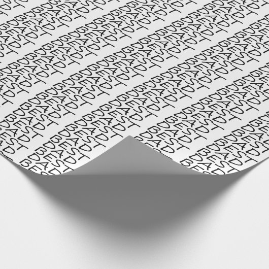 Beste vader zwarte witte moderne Vaderdag Cadeaupapier (Hoek)