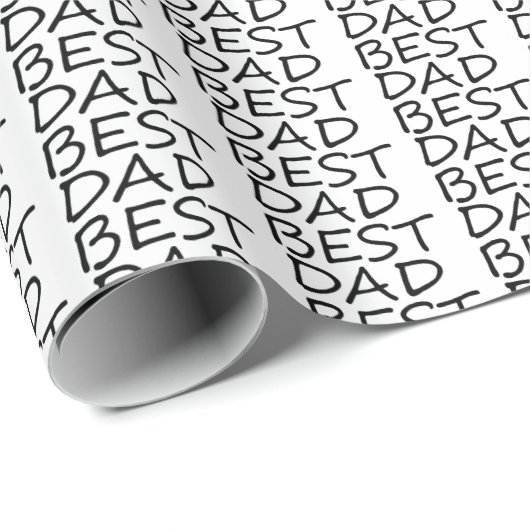 Beste vader zwarte witte moderne Vaderdag Cadeaupapier (Rol Hoek)