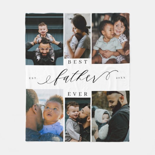 Beste vaders Dag Foto Collage Fleece Deken (Voorkant)