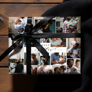 Beste vaders Dag Foto Collage Inpakpapier Vel