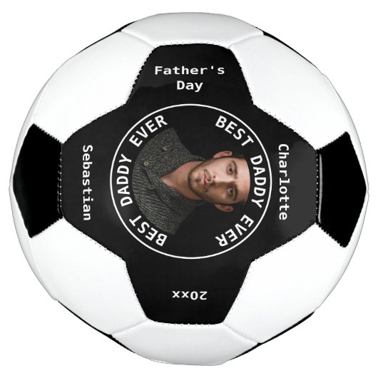 Beste vaders Dag Foto gepersonaliseerd Voetbal (Gedraaid)