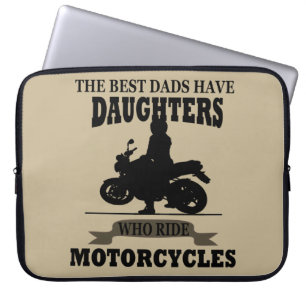 Beste vaders dochter rijden motorfiets laptop sleeve