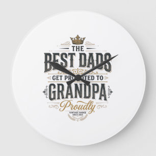 Beste vaders gepromoveerd tot opa vintage shirt on grote klok