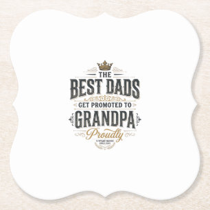 Beste vaders gepromoveerd tot opa vintage shirt on kartonnen onderzetters