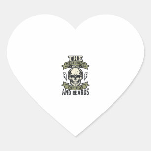 Beste vaders hebben tatoeages en baarden Schedel S Hart Sticker