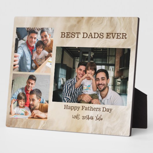Beste vaders ooit 3 foto vaders dag cadeau fotoplaat (Zijkant)