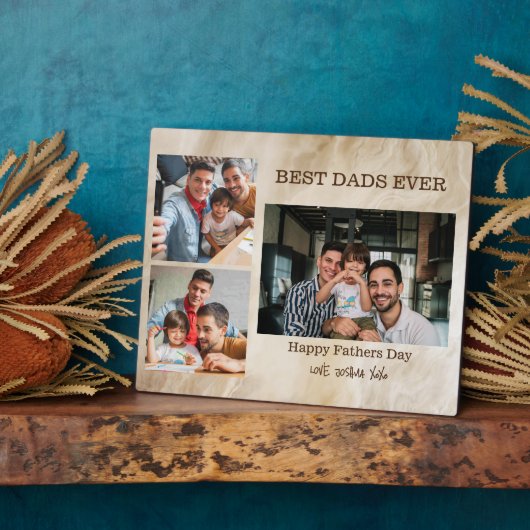 Beste vaders ooit 3 foto vaders dag cadeau fotoplaat (Zijkant)