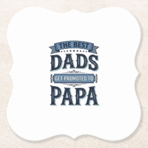 Beste vaders worden gepromoveerd tot Papa Vintage  Kartonnen Onderzetters