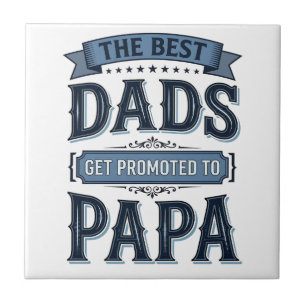 Beste vaders worden gepromoveerd tot Papa Vintage Tegeltje