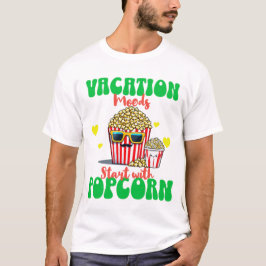 Beste vakantie cadeau voor vakantie en popcorn lie t-shirt
