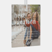 Beste vakantie ooit | Citaat- en fotocadeau Glas Ornament (Voorkant Rechts)