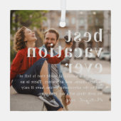 Beste vakantie ooit | Citaat- en fotocadeau Glas Ornament (Achterkant)