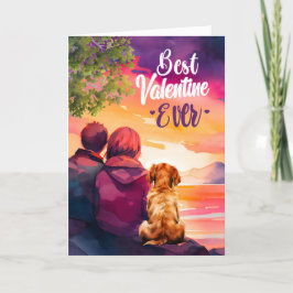 Beste Valentijn Ever Jong Paar en Hond Feestdagen Kaart