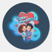 Beste valentijns cadeau ronde sticker (Voorkant)