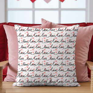Beste Valentijnscadeau Roze Zwarte Hartjes Liefde Kussen
