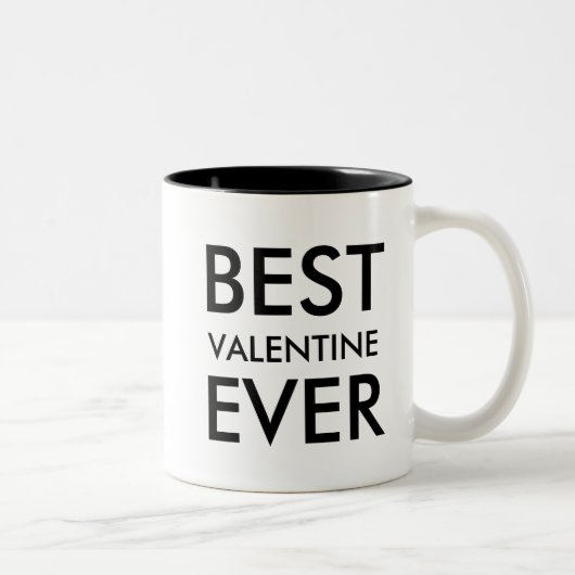 Beste Valentine ooit | Cadeau om personaliseren Tweekleurige Koffiemok (Rechts)