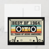 Beste van 1964 61 jaar geweldige zijn feestdagenkaart (Voorkant / Achterkant)