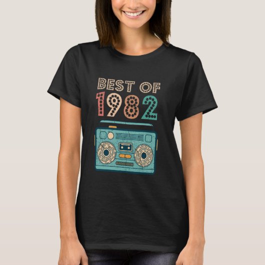 Beste van 1982 42e verjaardag cassette retro vinta t-shirt (Voorkant)