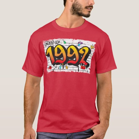 Beste van 1992 Graffiti 33 Jaar van Moedige cadeau T-shirt (Voorkant)