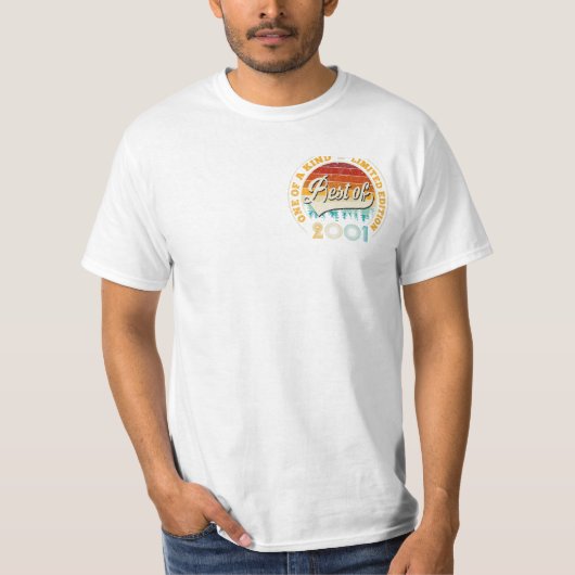  beste van 2001 22e verjaardagscadeau t-shirt (Voorkant)