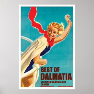 Beste van Dalmatië, Kroatië, Meisje op een cruisej Poster