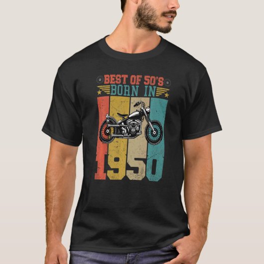 Beste van de 50's geboren in 1950  motorfiets B T-shirt (Voorkant)