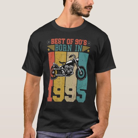 Beste van de 90's geboren in 1995  motorfiets B T-shirt (Voorkant)