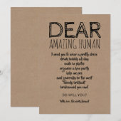 Beste verbazingwekkende menselijke grappige bruids kaart (Voorkant / Achterkant)