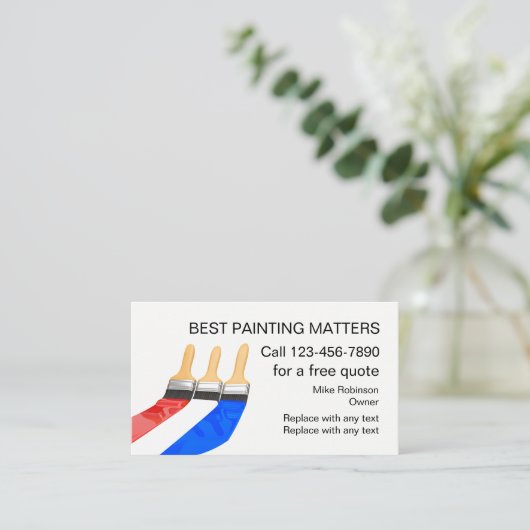 Beste verf aannemer huis schilder visitekaartje (Staand voorkant)