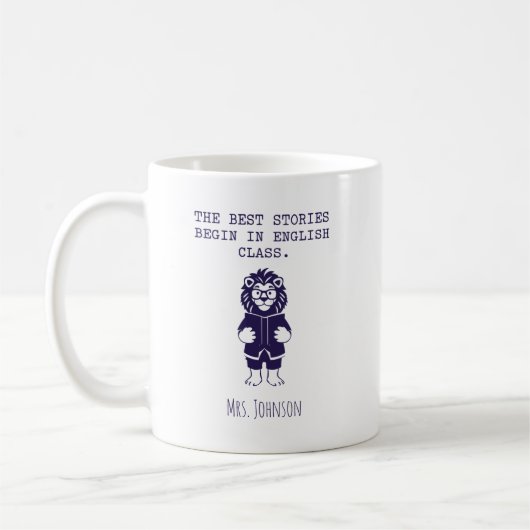 Beste verhalen beginnen in de Engelse les leraar Koffiemok (Links)