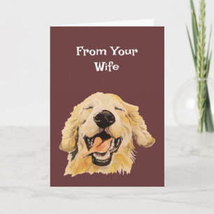 Beste verjaardag echtgenoot Golden Retriever hond Kaart