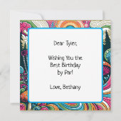 Beste verjaardag van Par | Retroschijfgolf Kaart (Achterkant)