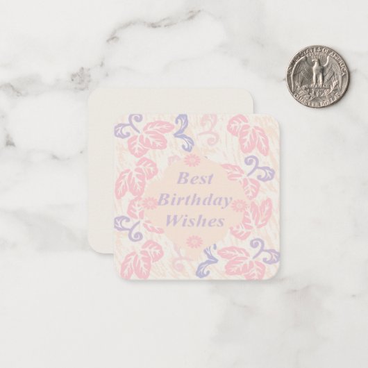 Beste verjaardag wil notitiekaartje (Voorkant / Achterkant in situ)