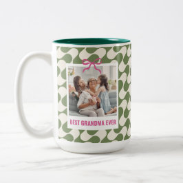 Beste verjaardagscadeau voor oma, persoonlijke fot tweekleurige koffiemok
