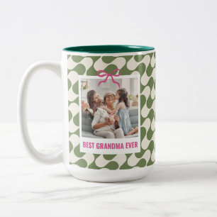 Beste verjaardagscadeau voor oma, persoonlijke fot tweekleurige koffiemok