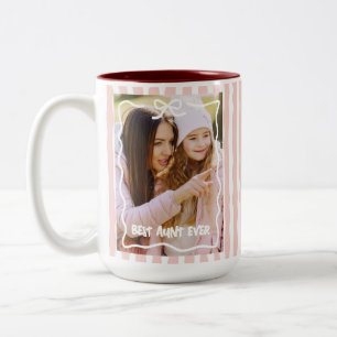 Beste verjaardagscadeau voor tante met aangepaste tweekleurige koffiemok
