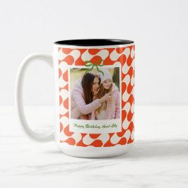 Beste verjaardagscadeau voor tante met eigen foto tweekleurige koffiemok