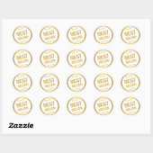 Beste Verkoper Goud Ronde Sticker (Vel)