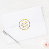 Beste Verkoper Goud Ronde Sticker (Envelop)