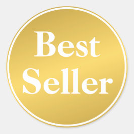Beste verkoper Goud Wit Ronde Sticker
