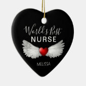 Beste verpleegkundige medisch rood hart persoonlij keramisch ornament (Rechts)