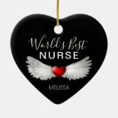 Beste verpleegkundige medisch rood hart persoonlij keramisch ornament (Achterkant)