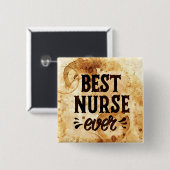 Beste verpleegkundige Mok Vierkante Button 5,1 Cm (Voorkant /achterkant)