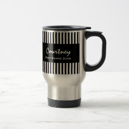 Beste verpleegkundige ooit - Zwarte Stripes Gift V Reisbeker