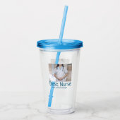 Beste verpleegkundige voeg foto naam tekst arts ho acryl drinkbeker (Achterkant)