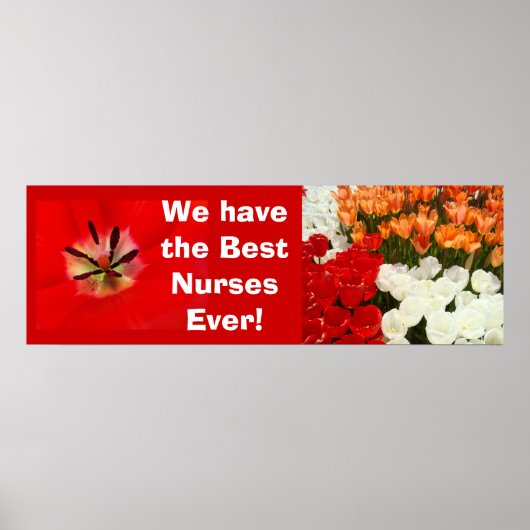 Beste Verpleegkundigen Ooit poster banner Tulp Blo (Voorkant)